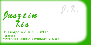 jusztin kis business card